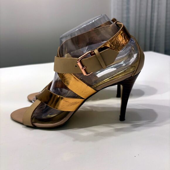 Ted Baker Women's Adilina Rose Gold Ankle Strap Heeled Sandals Size 39.5 US Sz 9 - Picture 2 of 8